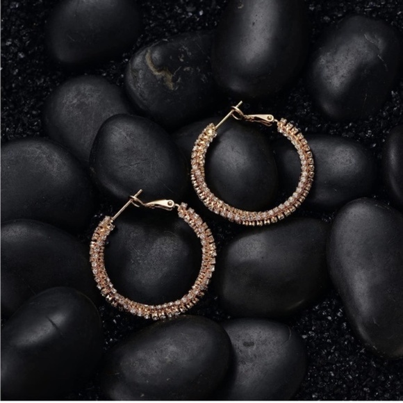 GOLD 14k Gold Plated Twist Hoop Earrings - Picture 2 of 3